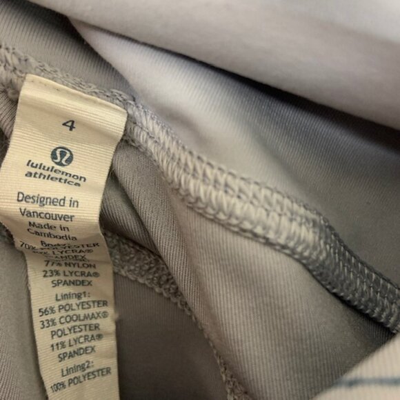 Lululemon Gray Blue Print Athletic Capri Leggings Size 4 - Picture 3 of 5